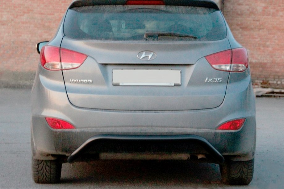 Hyundai IX-35 2010–2015 Zadný ochranný rám AK007 Black (nerez) Image