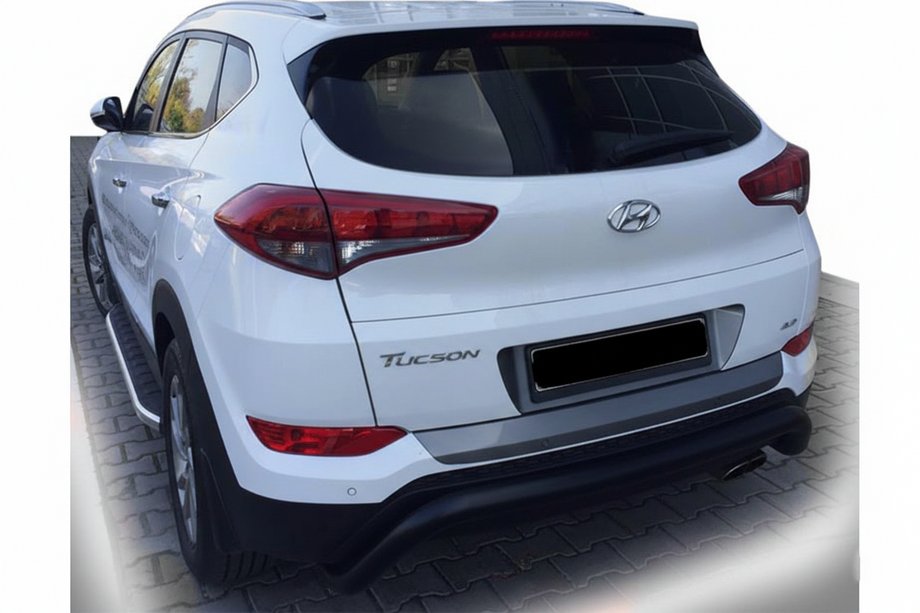 Hyundai Tucson TL 2016–2021 Zadný ochranný oblúk AK007 Black (nerez) Image