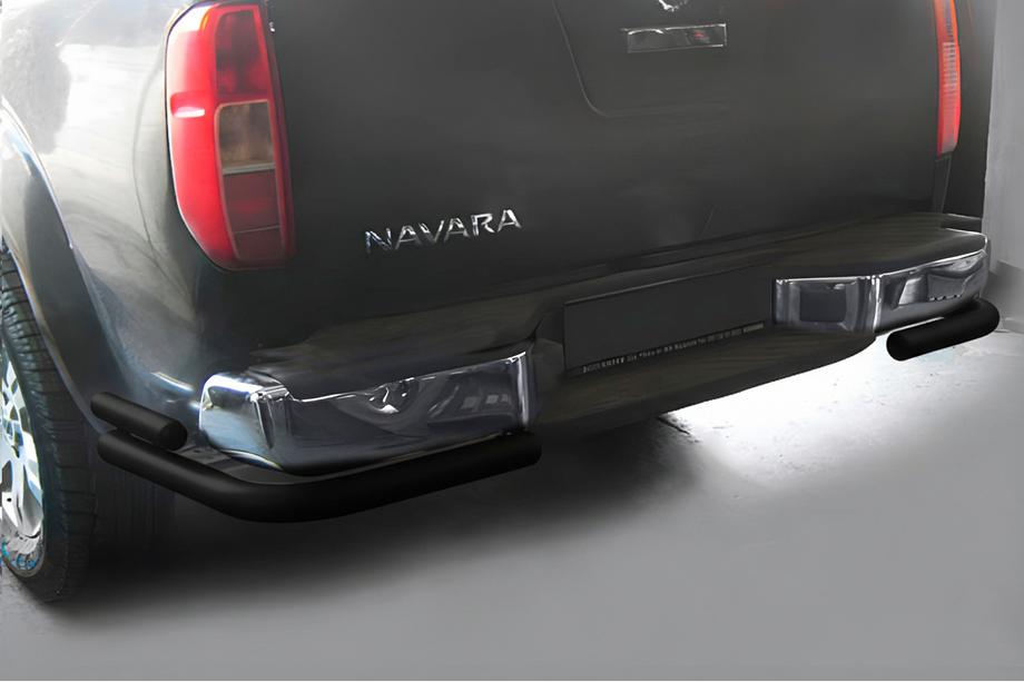 Nissan Navara 2006–2015 Zadný ochranný oblúk AK003-Double Black (nehrdzavejúca oceľ) Image