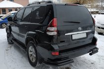 Toyota Land Cruiser Prado 120 2002–2009 Zadné dvojité rohové oblúky AK003-2 Black (2 ks, nerez) fotografia 3
