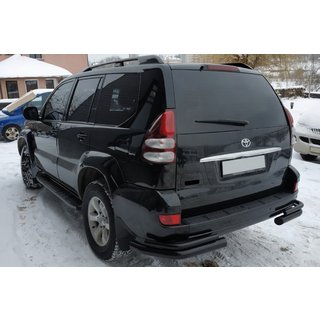Zadné dvojité rohové oblúky AK003-2 Black (2 ks, nerez) Toyota Land Cruiser Prado 120 2002–2009 fotografia 3