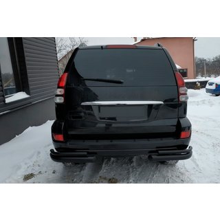 Zadné dvojité rohové oblúky AK003-2 Black (2 ks, nerez) Toyota Land Cruiser Prado 120 2002–2009 fotografia 2