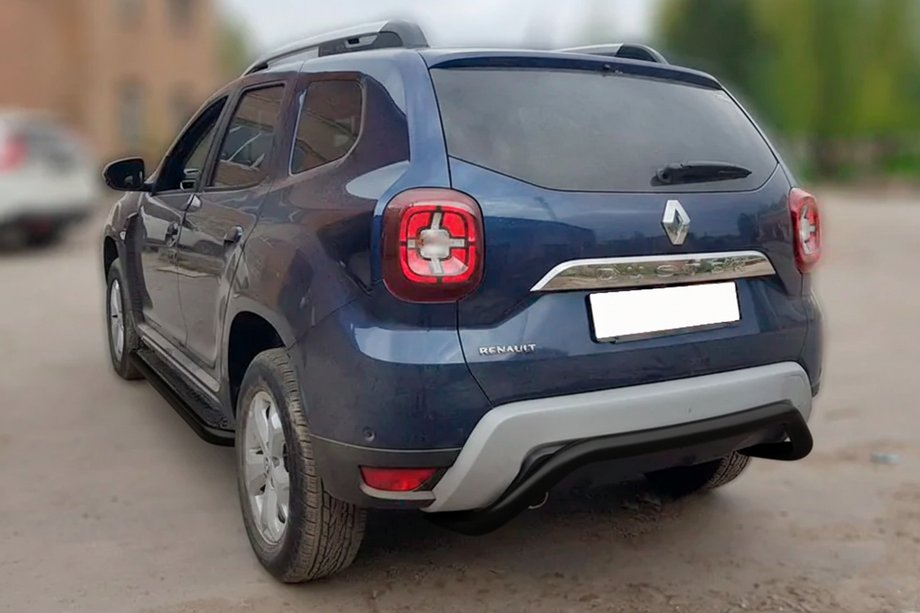 Dacia Duster 2018–2024 Zadný ochranný rám AK007 Black (nerez) Image