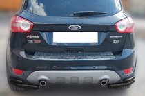 Ford Kuga 2008–2013 Zadné dvojité rohové oblúky AK003-double Black (2 ks, nehrdzavejúca oceľ) fotografia 1