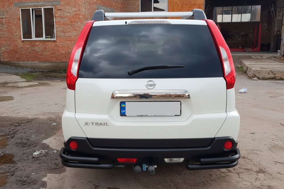 Nissan X-trail T31 2007–2014 Zadné rohové oblúky AK003-Double Black (2 ks, nerez) Fotografia 2