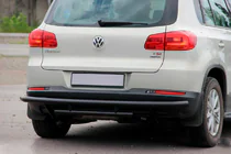 Volkswagen Tiguan 2007–2016 Zadný ochranný rám AK002-2 Black (nerez) fotografia 1
