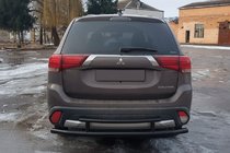 Mitsubishi Outlander 2012–2021 Zadný ochranný oblúk AK004-2 Black (nerez) fotografia 2