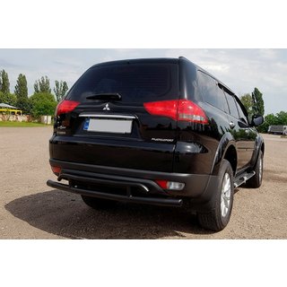 Zadný ochranný rám AK002-2 Black (2 ks, nerez) Mitsubishi Pajero Sport 2008–2015 fotografia 2