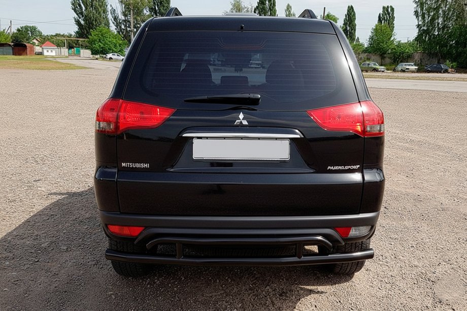 Mitsubishi Pajero Sport 2008–2015 Zadný ochranný rám AK002-2 Black (2 ks, nerez) Fotografia 4