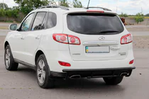 Hyundai Santa Fe 2 2006–2012 Zadný oblúk AK002-2 Black (nerez) fotografia 3