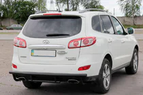 Hyundai Santa Fe 2 2006–2012 Zadný oblúk AK002-2 Black (nerez) fotografia 4