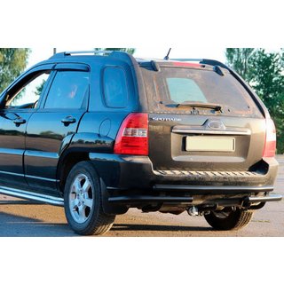 Zadný ochranný oblúk AK007 Black (nerez) Kia Sportage 2004–2010 fotografia 1