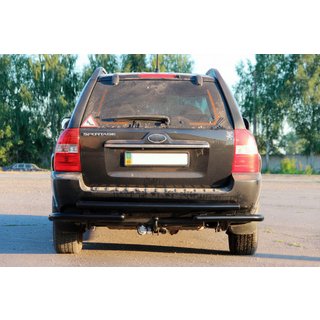 Zadný ochranný oblúk AK007 Black (nerez) Kia Sportage 2004–2010 fotografia 3