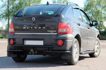 SsangYong Action 2005–2018 Zadný ochranný rám AK005-2 Black (nerez) fotografia 2