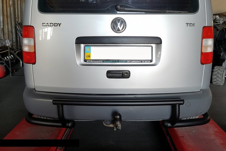 Volkswagen Caddy 2010–2015 Zadný oblúk AK003-3 Black (2 ks, nerez) Image