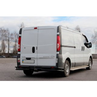 Zadný ochranný rám AK003-Plus-2 Black (nerez) Opel Vivaro 2001–2015 fotografia 1