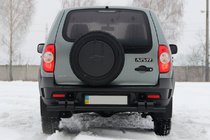 Chevrolet Niva 1998–2020 Zadný ochranný oblúk AK015 Black (nerez) fotografia 2