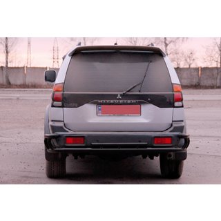 Zadný ochranný rám AK005-2 Black (nerez) Mitsubishi Pajero Sport 1996–2007 fotografia 2