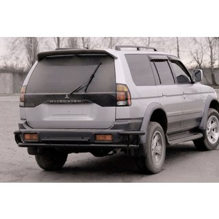 Zadný ochranný rám AK005-2 Black (nerez) Mitsubishi Pajero Sport 1996–2007 fotografia 1