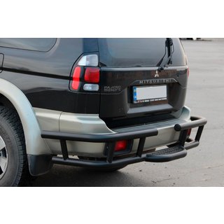 Zadný ochranný rám AK-Special Black (nerez) Mitsubishi Pajero Sport 1996–2007 fotografia 1