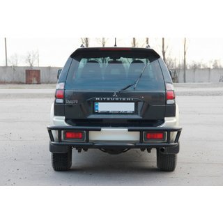 Zadný ochranný rám AK-Special Black (nerez) Mitsubishi Pajero Sport 1996–2007 fotografia 4