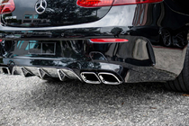 Mercedes E-class coupe C238 2016–2024 Zadný difúzor Black s koncovkami Chrome (Dizajn AMG63) fotografia 1