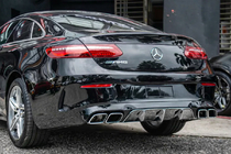 Mercedes E-class coupe C238 2016–2024 Zadný difúzor Black s koncovkami Chrome (Dizajn AMG63) fotografia 3