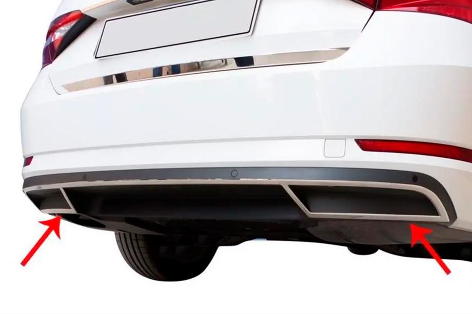 Skoda Superb 2015–2024 Nerezové kryty koncov nárazníka Carmos (2 ks) Fotografia 1