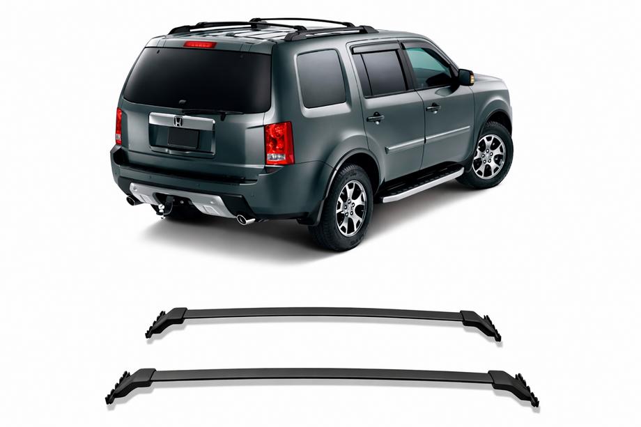Honda Pilot 2008–2015 Strešný nosič (priečniky) na OEM strešné lyžiny (2 ks) Čierna Fotografia 2