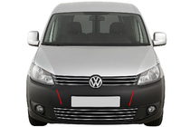 Volkswagen Caddy 2010–2015 Jednodielna mriežka do nárazníka (nerez) fotografia 1