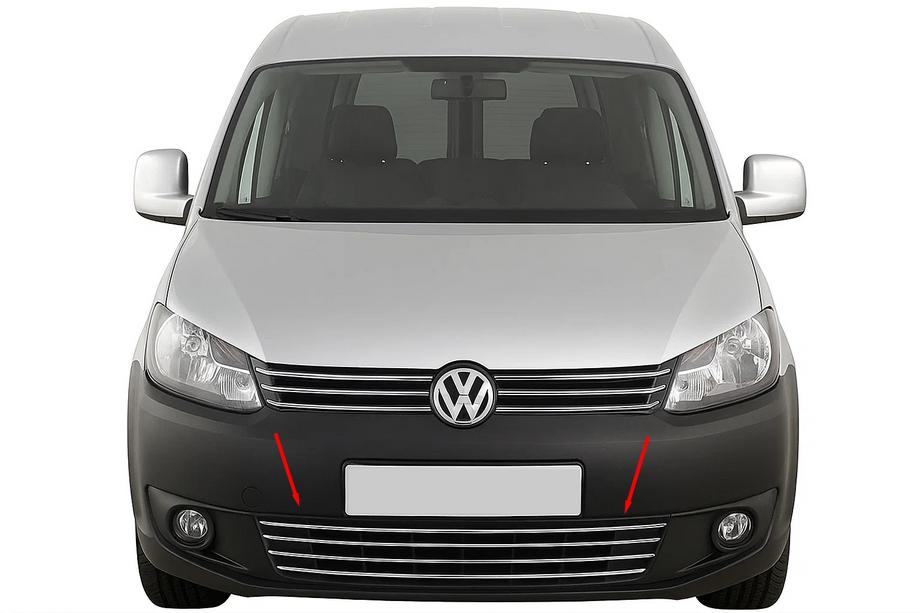 Volkswagen Caddy 2010–2015 Jednodielna mriežka do nárazníka (nerez) Image