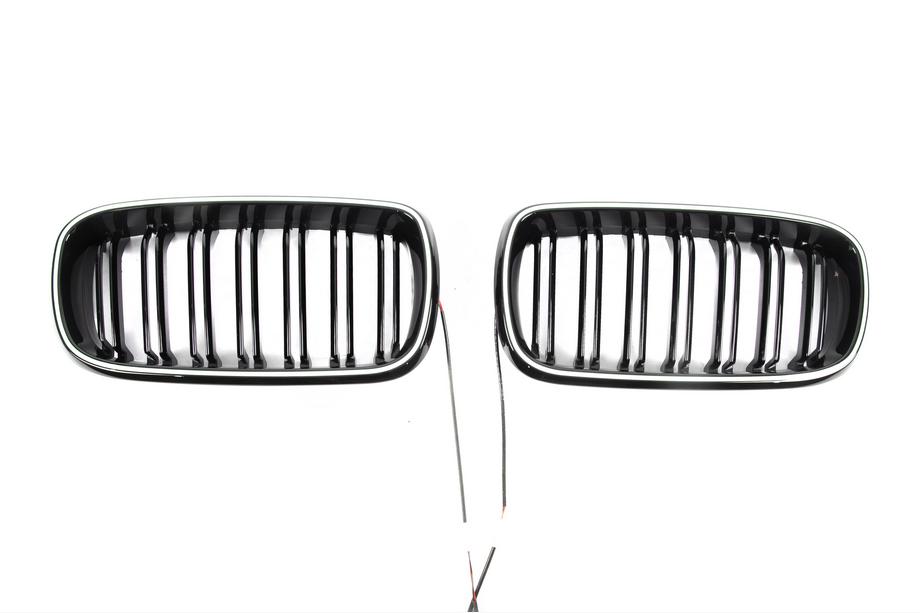 BMW X6 F16 2014–2019 BMW obličkové mriežky M-look LED (čierny lesk) Fotografia 2