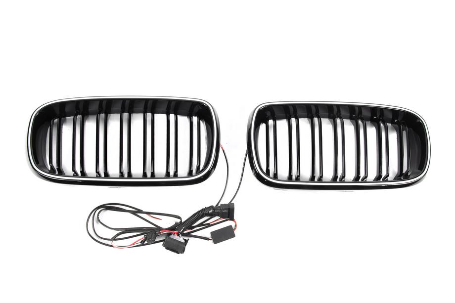 BMW X6 F16 2014–2019 BMW obličkové mriežky M-look LED (čierny lesk) Fotografia 7