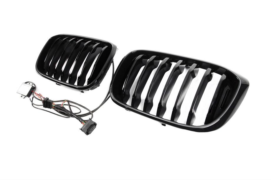 BMW X3 G01 2018– Ľadvinové mriežky 1 Bar LED (2018-2021, lesklá čierna) Fotografia 7