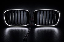 BMW X4 G02 2018– Ľadvinové mriežky 1 Bar LED (2018-2021, lesklá čierna) fotografia 5