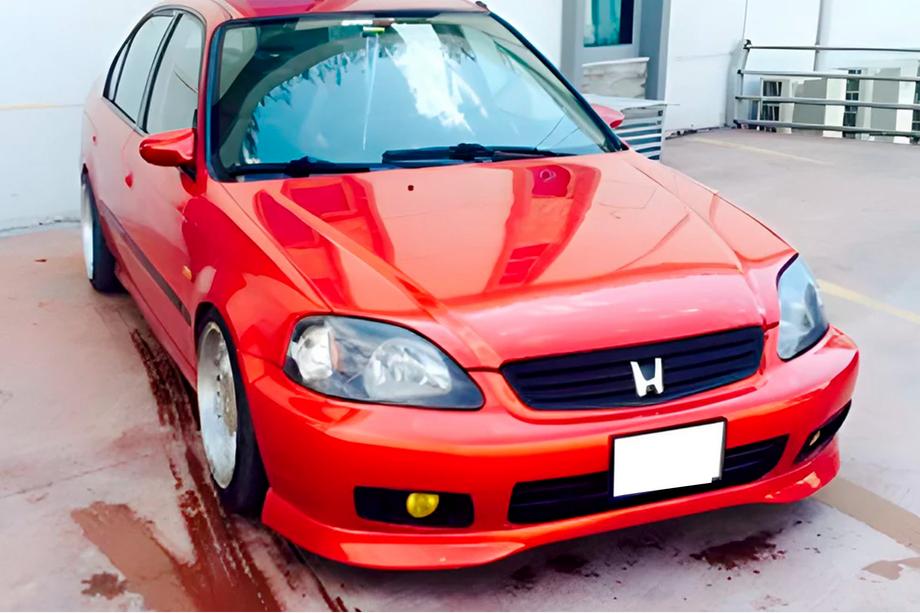 Honda Civic 1995–2001 Výpredaj Predný lip spojler DPT V-2 (lesklá čierna) Fotografia 1