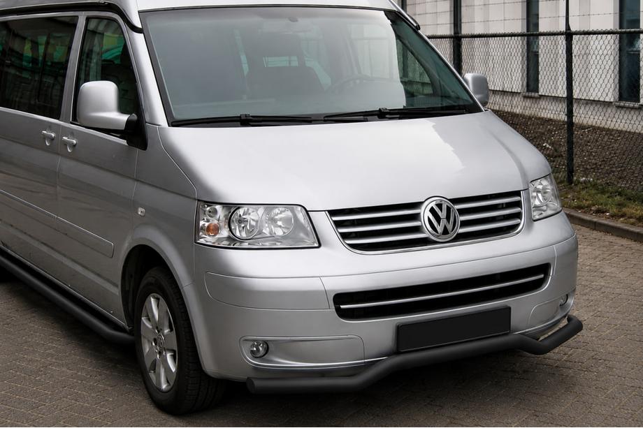 Volkswagen T5 Caravelle 2004–2010 Predný ochranný rám Wave ST007 Black (nerez) Fotografia 1
