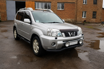 Nissan X-trail T30 2002–2007 Predný ochranný rám ST007 Black (nerez) fotografia 2
