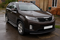Kia Sorento II XM 2009–2014 Predný ochranný rám ST008 Black (2013-2015, nerez) fotografia 3