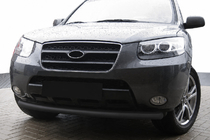 Hyundai Santa Fe 2 2006–2012 Predný ochranný rám ST008 Black (nerez) fotografia 1