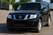 Nissan Navara 2006–2015 Predný ochranný rám ST008 Black (nerezová oceľ) fotografia 1
