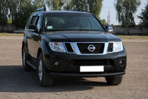 Nissan Pathfinder R51 2005–2014 Predná ochrana ST008-1 Black (nerez) fotografia 2