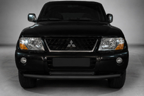 Mitsubishi Pajero Wagon III 1999–2006 Predný ochranný rám ST014 Black (nerez) fotografia 1