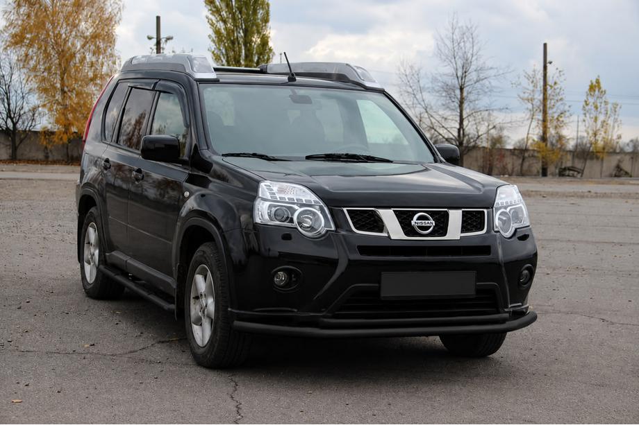 Nissan X-trail T31 2007–2014 Predný ochranný rám ST014 Black (nerezová oceľ) Fotografia 2