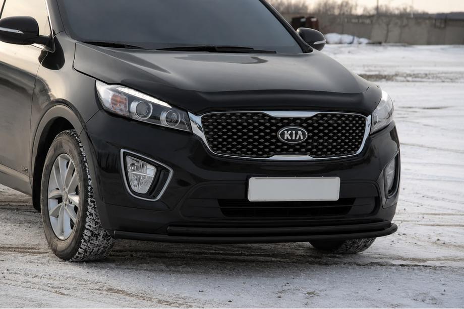 Kia Sorento III UM 2014–2020 Predný ochranný rám ST014 60/42mm Black (nerez) Fotografia 1