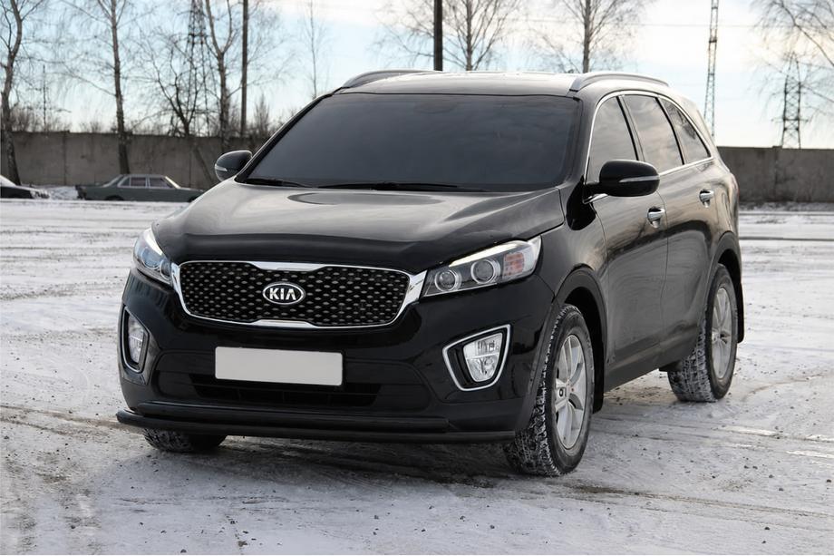 Kia Sorento III UM 2014–2020 Predný ochranný rám ST014 60/42mm Black (nerez) Fotografia 2