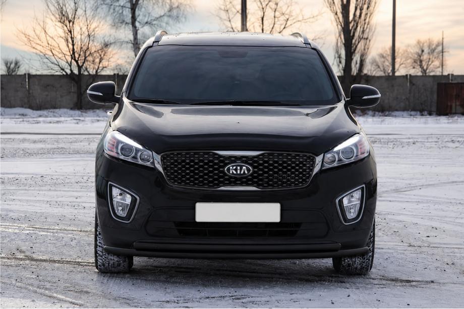 Kia Sorento III UM 2014–2020 Predný ochranný rám ST014 60/42mm Black (nerez) Fotografia 3