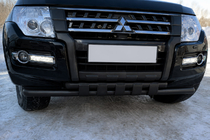 Mitsubishi Pajero Wagon IV 2006–2021 Predný ochranný rám ST015 Black (nerez) fotografia 1