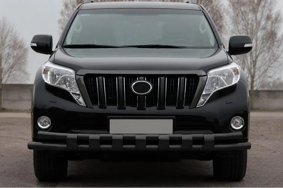 Toyota Land Cruiser Prado 150 2009–2023 Predný ochranný rám ST016-2 Black (nerez) Fotografia 1
