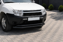 Renault Duster 2008–2017 Predný ochranný rám ST017 Black (nerez) fotografia 1